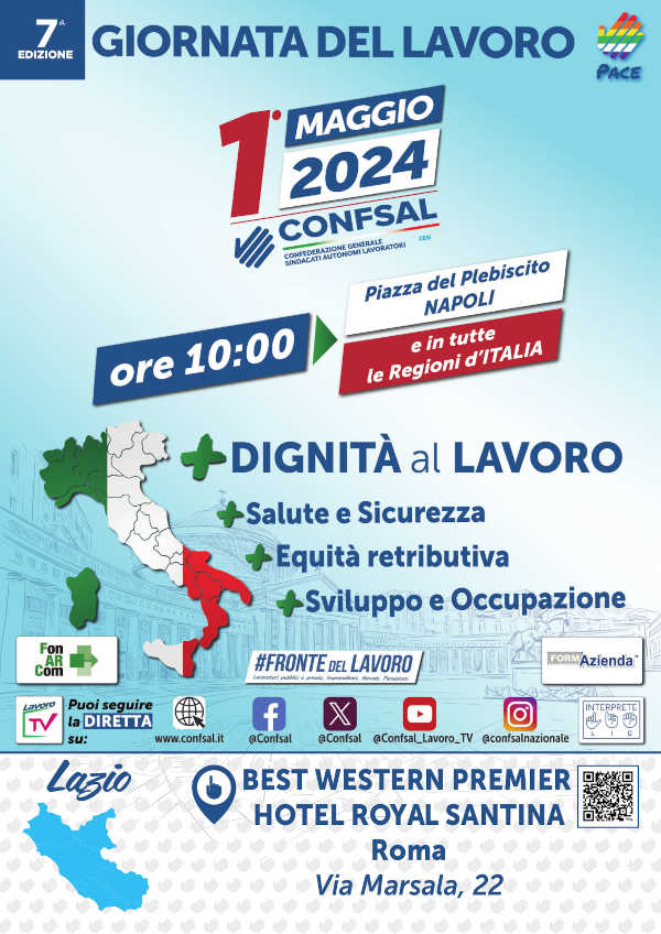 LOCANDINA AGGIORNATA LAZIO CONFSAL Primo maggio 2024 1